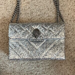 Kurt Geiger Silver Glitter Crossbody Bag